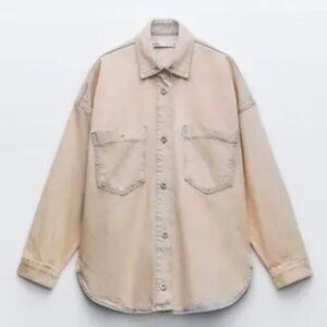 Zara Pink Overdyed Denim Jacket